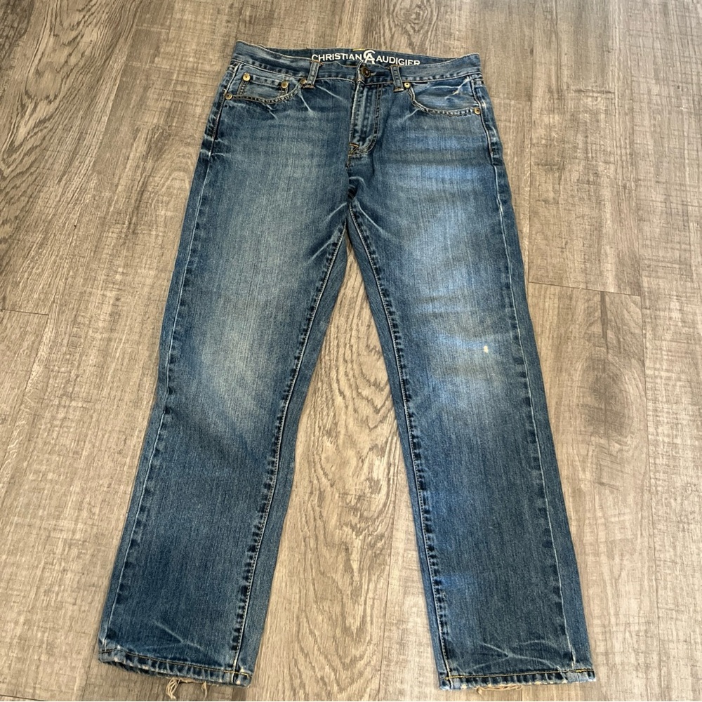 Christian Audigier Denim Blue Straight Jeans